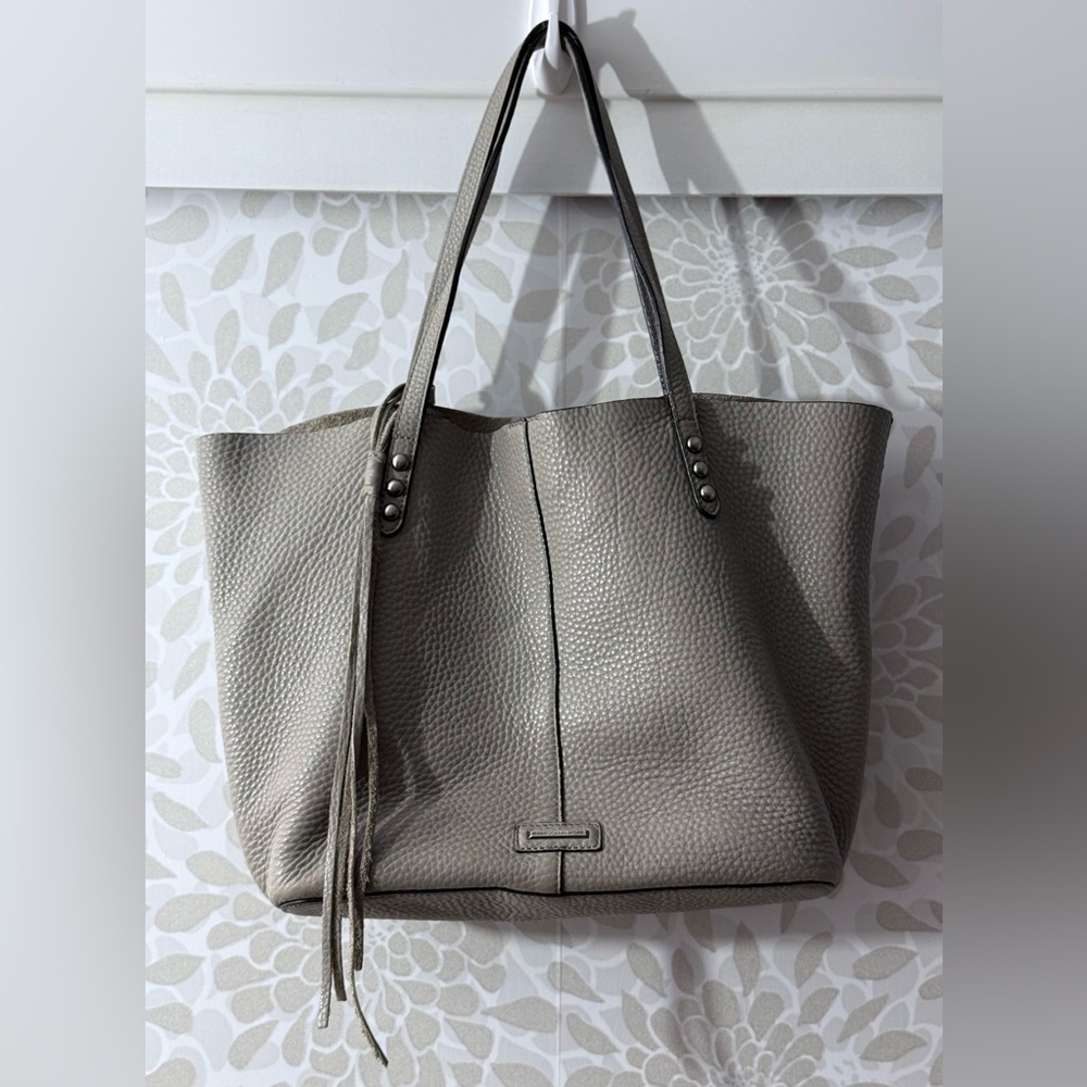 Rebecca Minkoff Pebbled Leather Tote in Taupe Gray